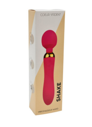 SHAKE Rose, Vibromasseur Wand USB en silicone médical avec 2 puissants moteurs indépendants - BQ107PNK